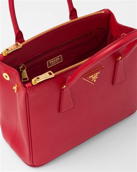 prada saffiano red interior|Fiery Red Medium Prada Galleria Saffiano Leather Bag .